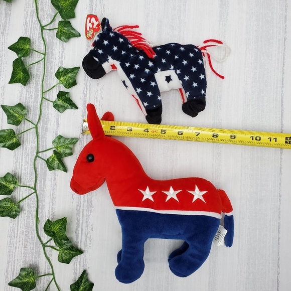Patriotic Bundle of 3 Plush Donkeys - Picture 5 of 10